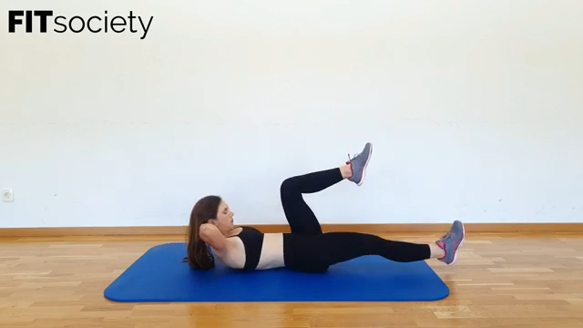 Table Top Leg Extension Crunches