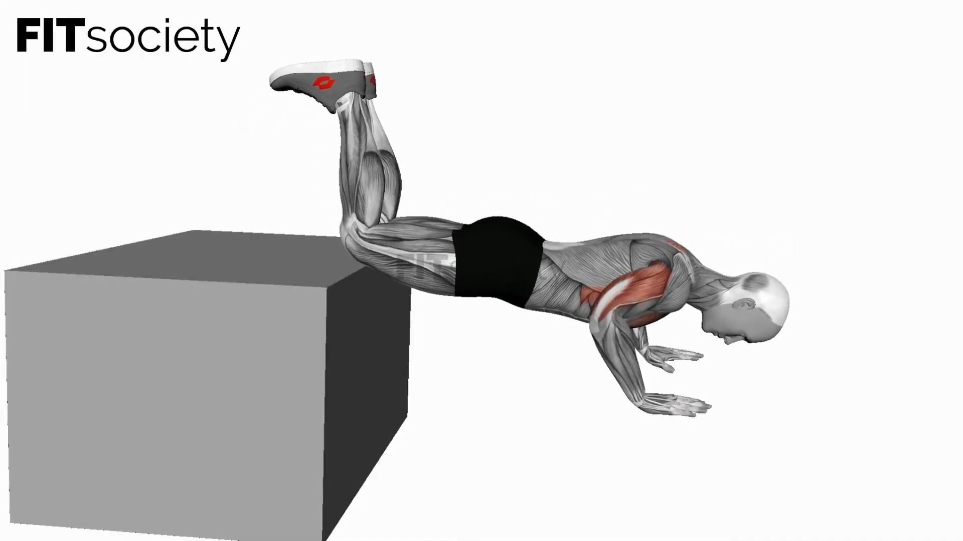 Decline Kneeling Push Up On Box