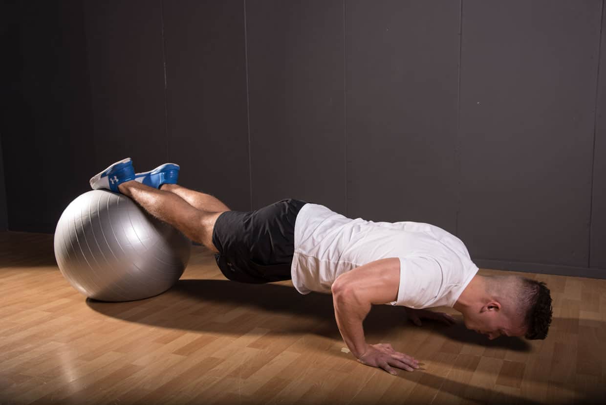 Decline Push-Up on Stability Ball