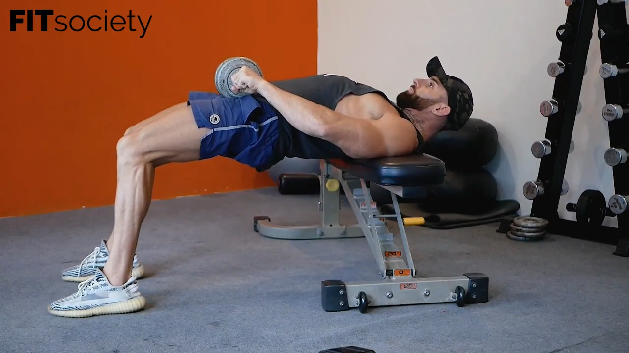 Hip thrust con mancuernas