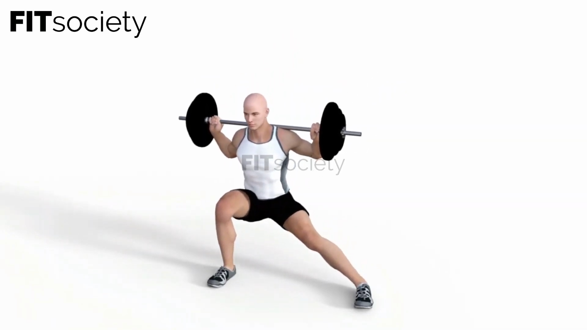 Stationary Side Lunge With Barbel