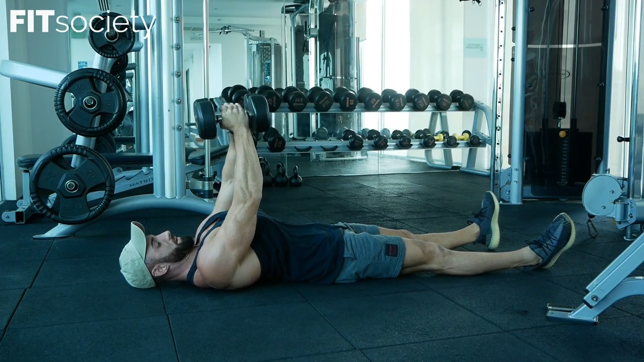 Dumbbell Hammer Press - Floor