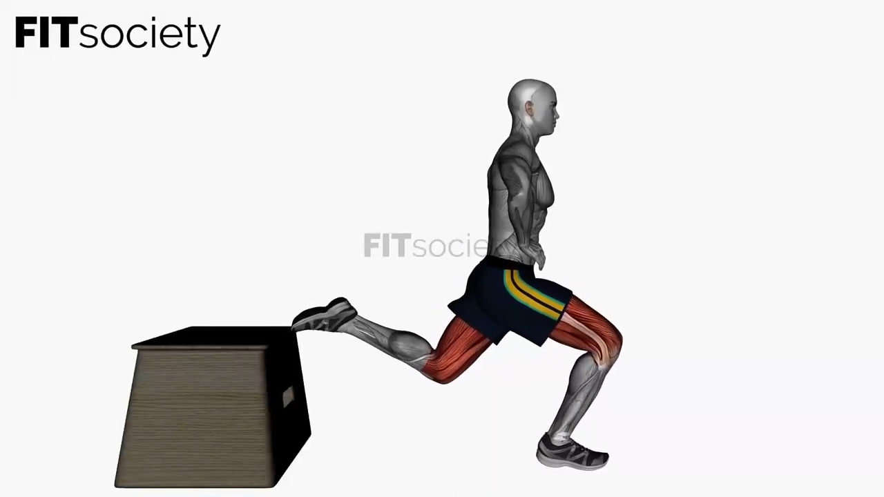 Bulgarian Split Squat Right Bodyweight Side View