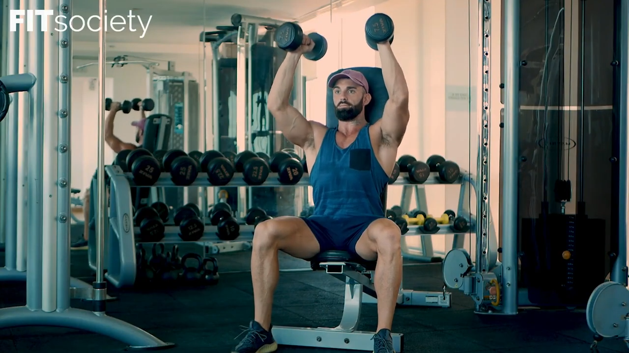 Dumbbell Front & Side Press Superset