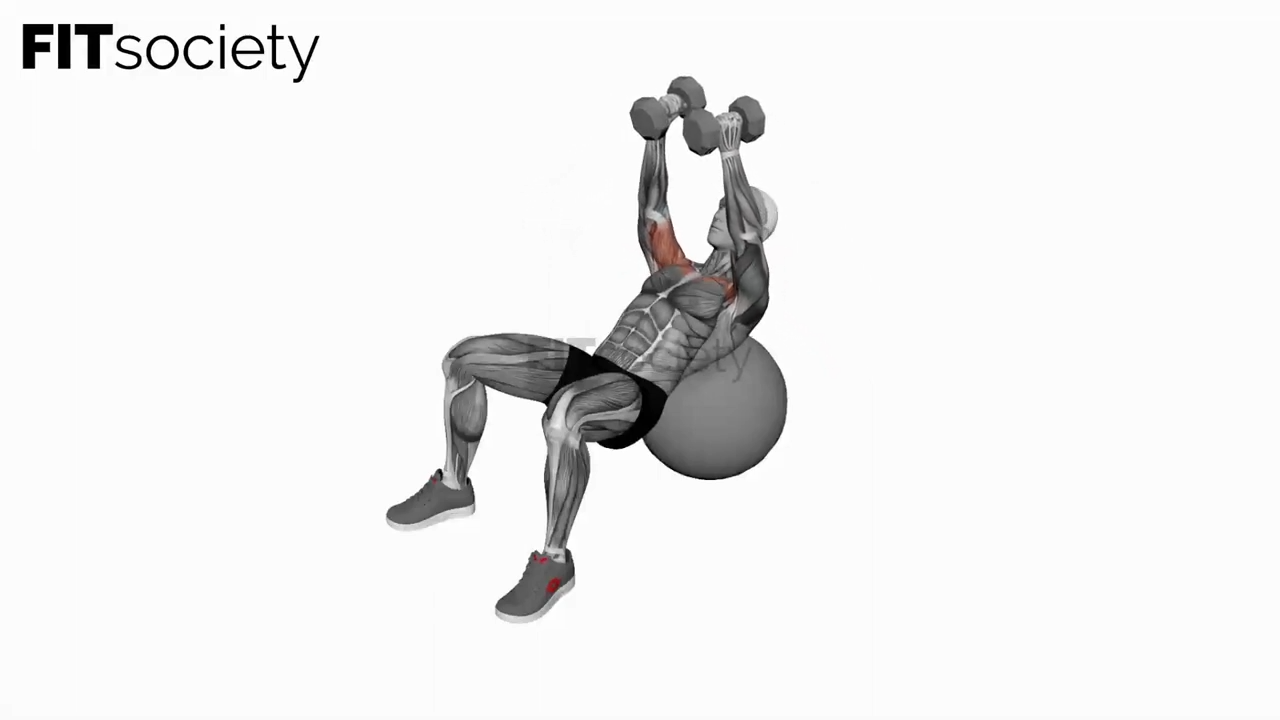 Dumbbell Incline Fly On Exercise Ball
