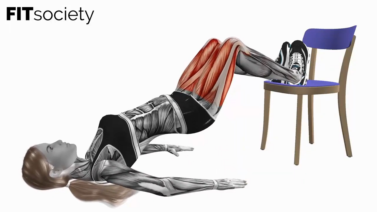 Chair Frog Feet Elevated Glute Bridge Bodyweight