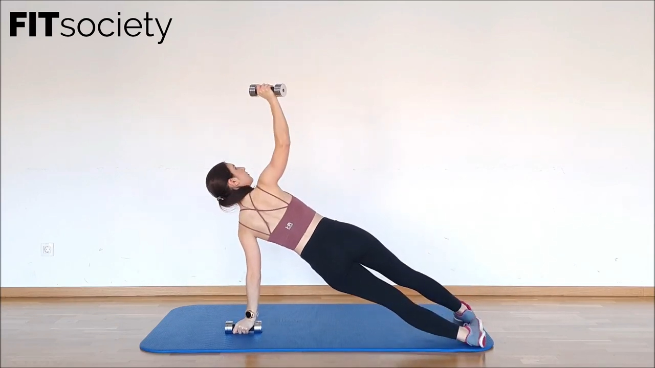 Dumbbell Plank T-Lift