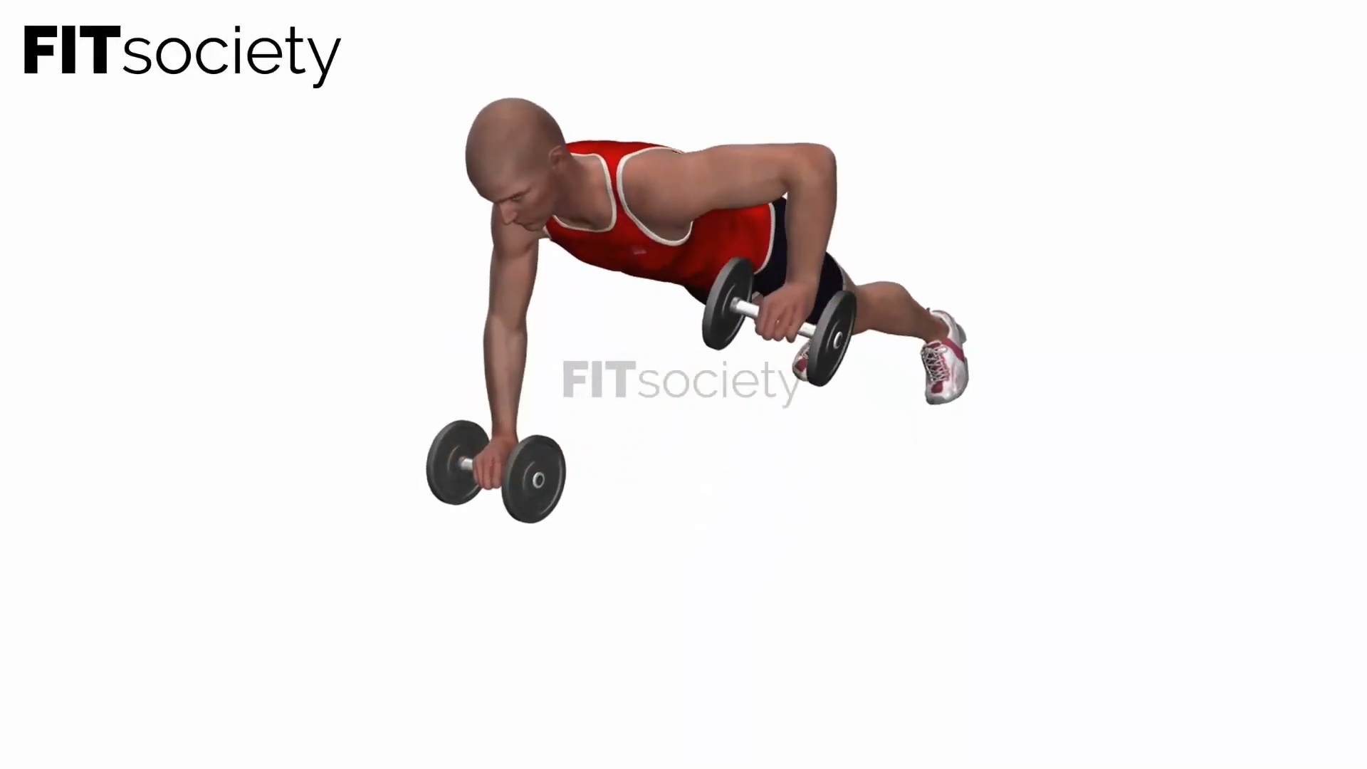 Pompes avec tirage aux haltères