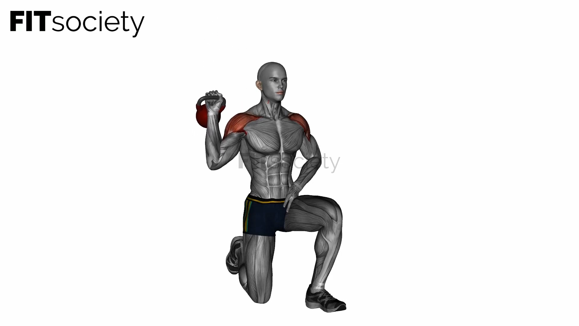 Halb kniendes Schulterdrücken mit der Kettlebell