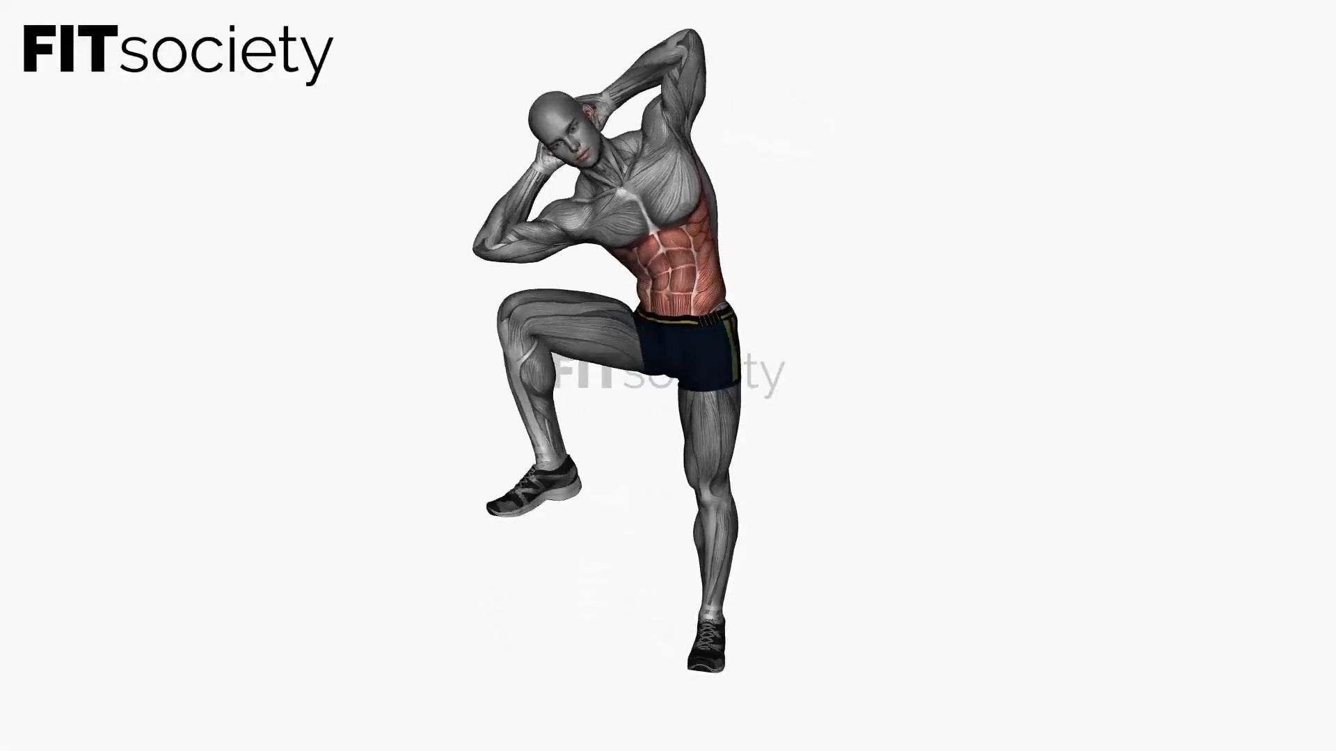 Crunch oblique debout