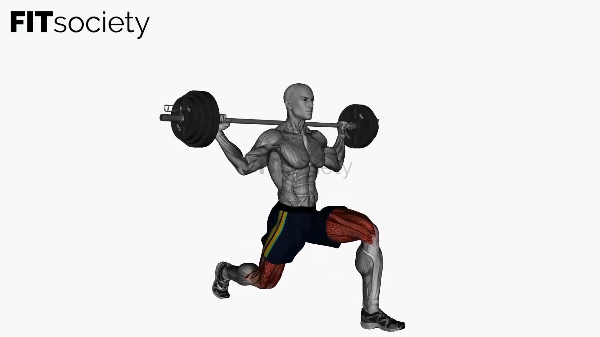 Barbell Lunges On The Spot