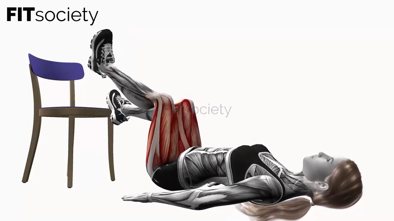 Chair Elevated Single Leg Glute Bridge
