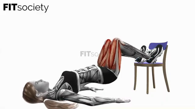 Chair Feet Elevated Glute Bridge