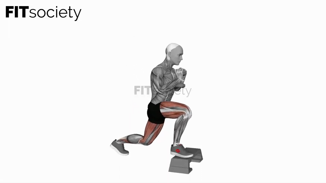 Dumbbell Goblet Split Squat with Front Foot Elevated