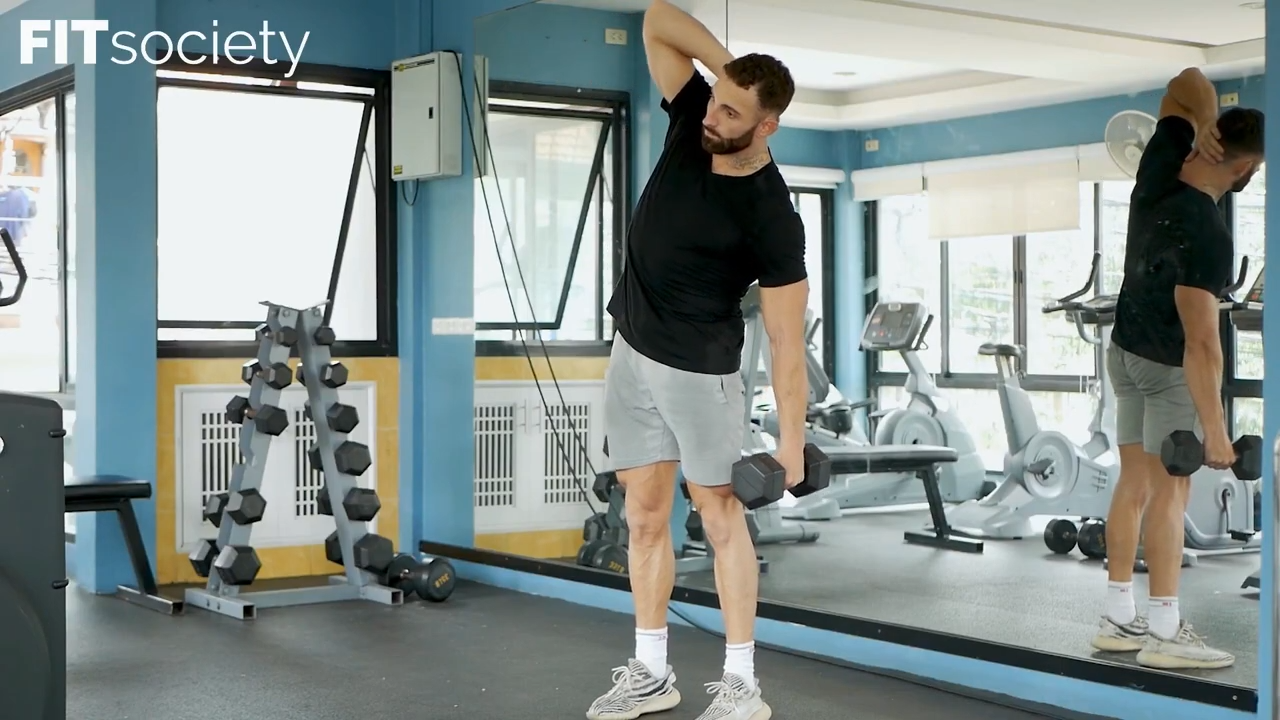 Crunch lateral con peso y voz en off