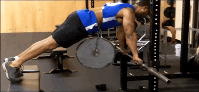Barbell push ups weighted