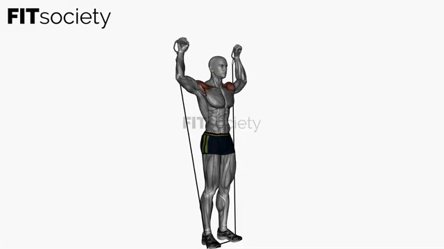 Standing Arnold Press with Cable Resistance Band