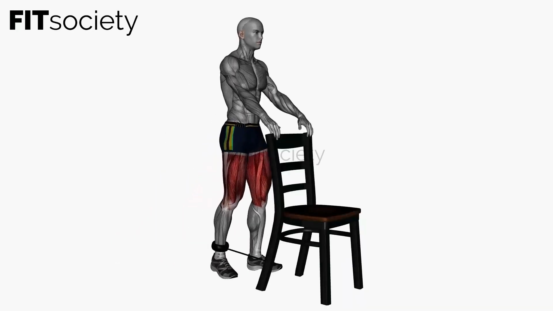Chair Back Lunge Right Resistance Band