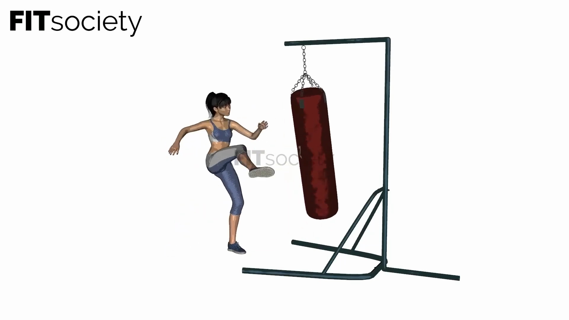 Patada al saco de boxeo