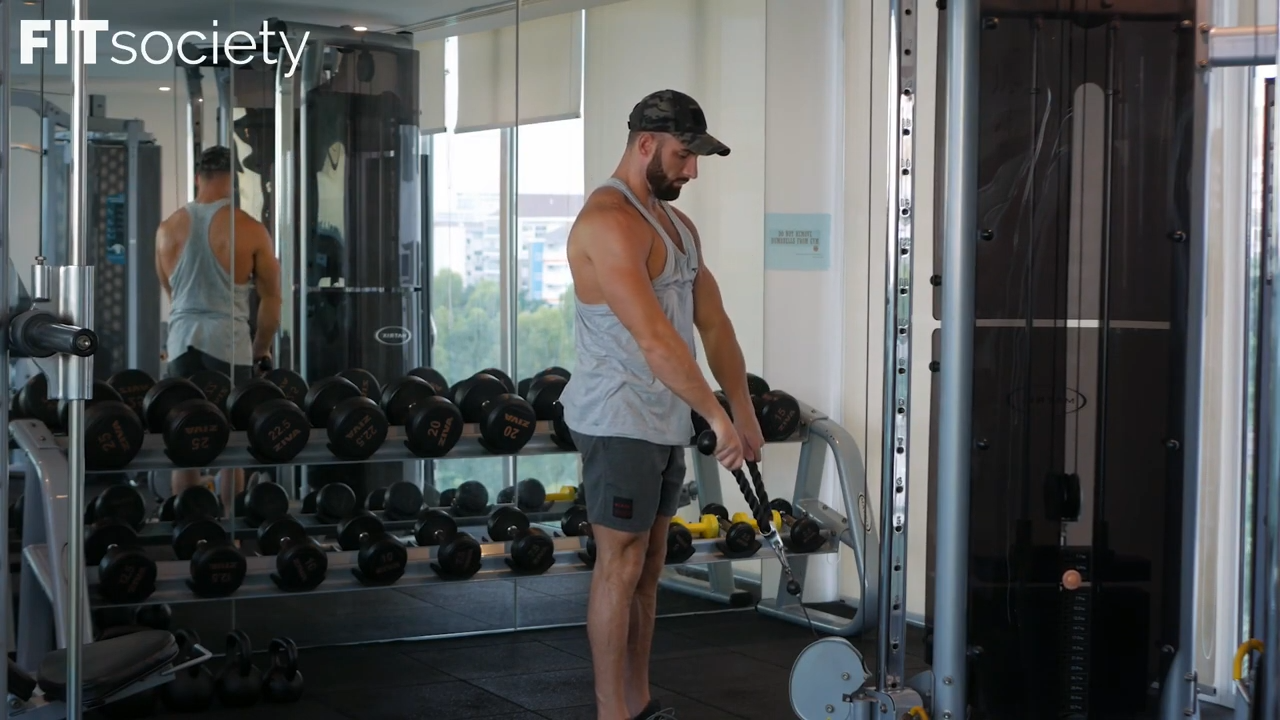 Cable Rope Upright Row