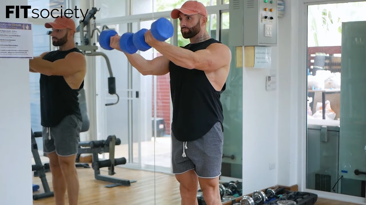 Dumbbell Standing Upper Chest Flyes