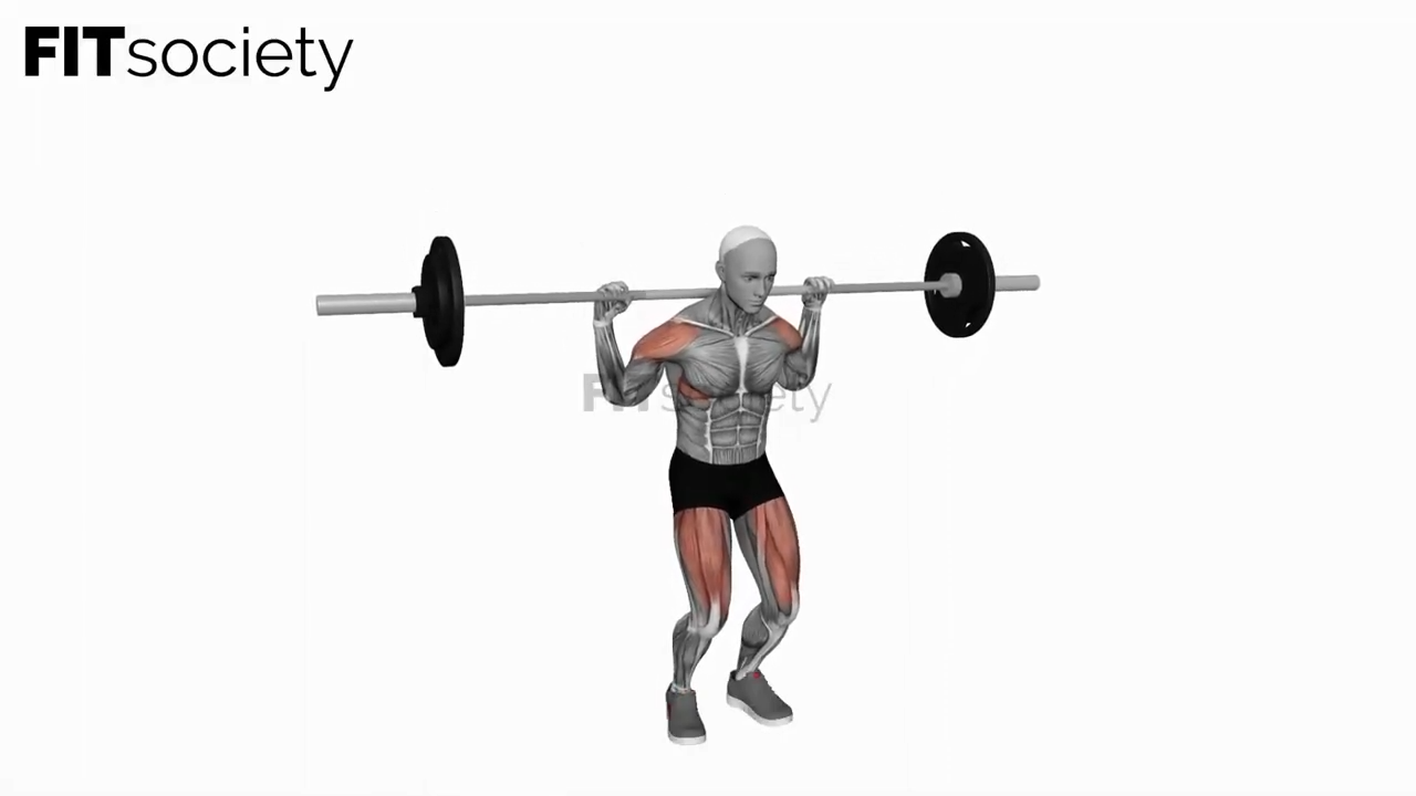 Push press avec barre derrière la nuque
