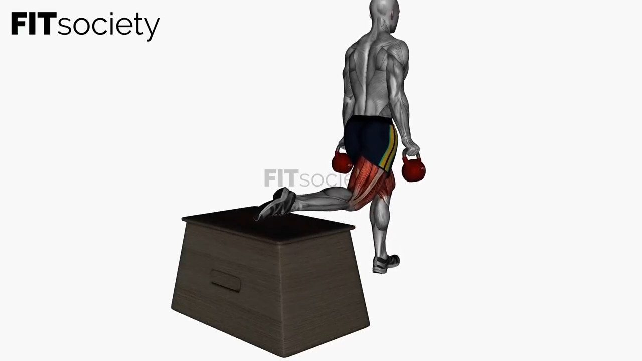 Kettlebell Bulgarian Split Squat Right