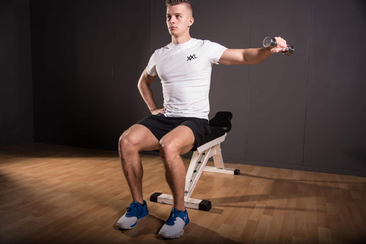 Dumbbell One-Arm Seated Lateral Raise