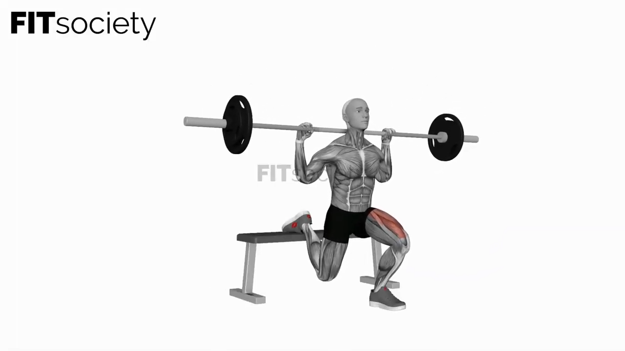 Bulgarischer Split Squat mit Langhantel