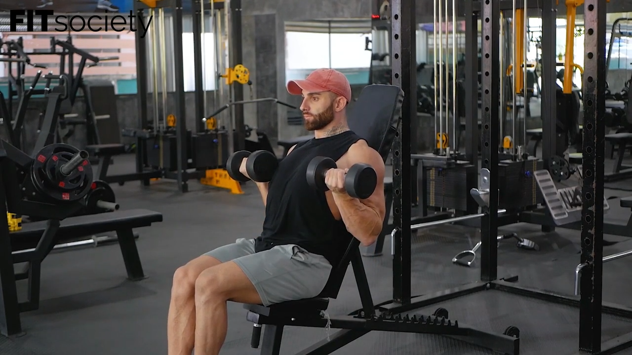 Seated Incline Dumbbell Curls