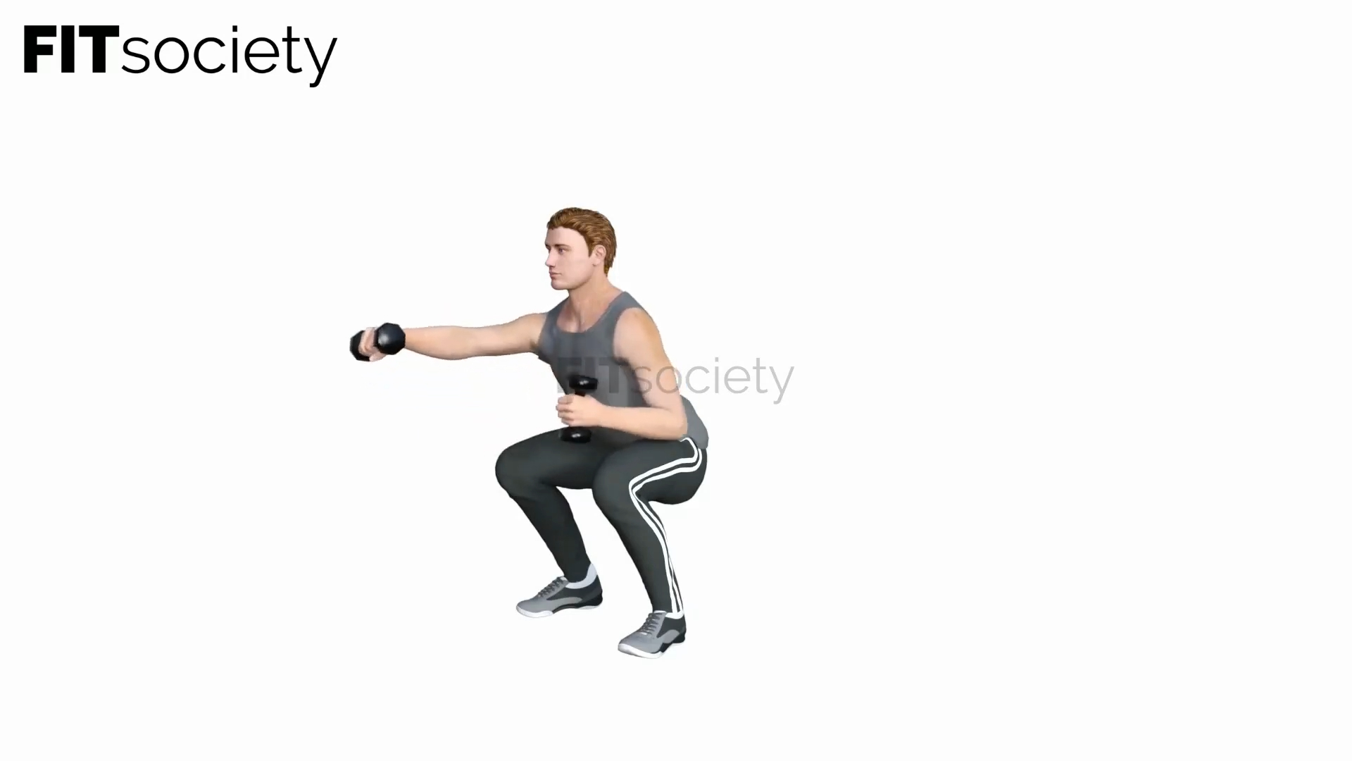 Squat avec coups de poing et haltères