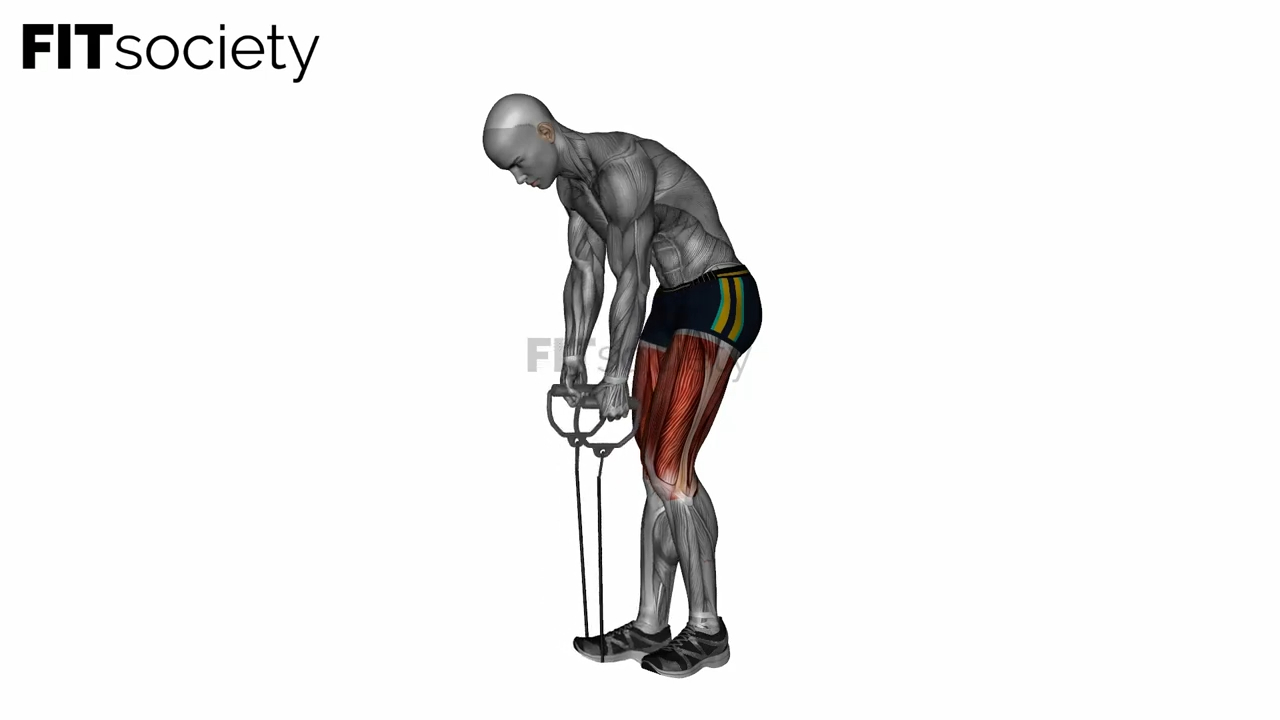 Standing Hamstring Calf Stretch With Resistance Band