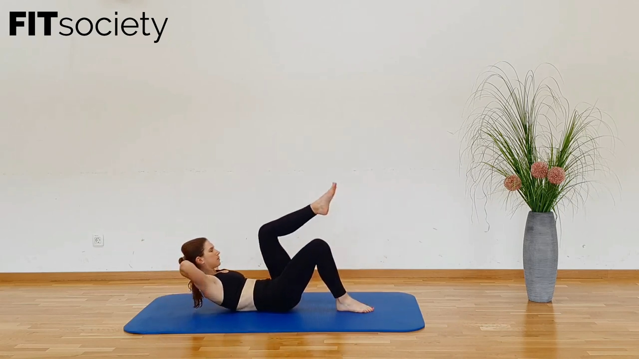 Curl-Up with Alternating Knee Lifts