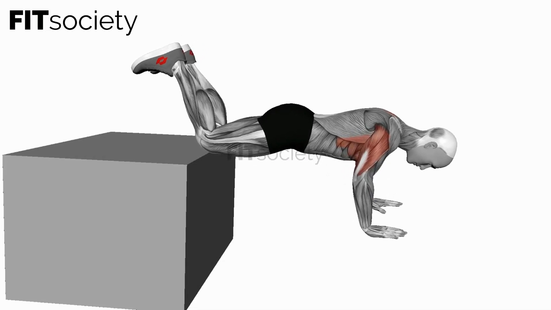 Decline Kneeling Push Up On Box