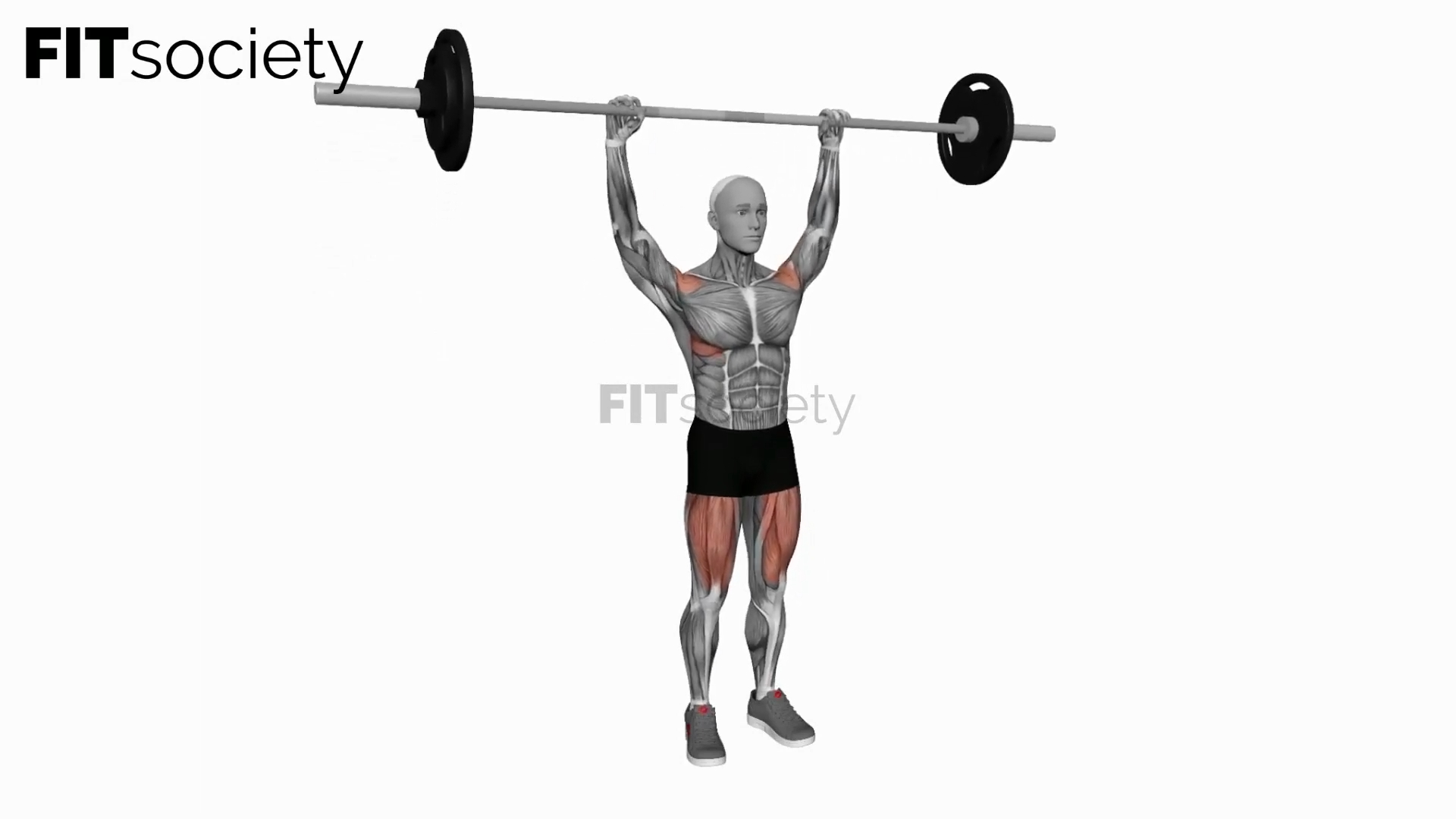 Push press avec barre derrière la nuque
