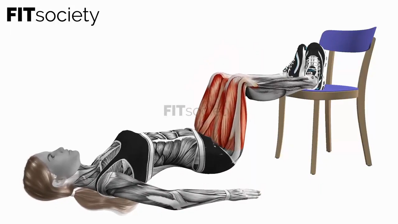 Chair Frog Feet Elevated Glute Bridge Bodyweight
