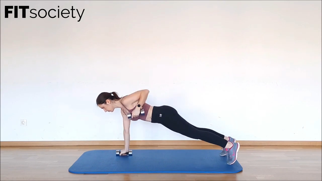 Dumbbell Triceps Push-Up To Dumbbell Row