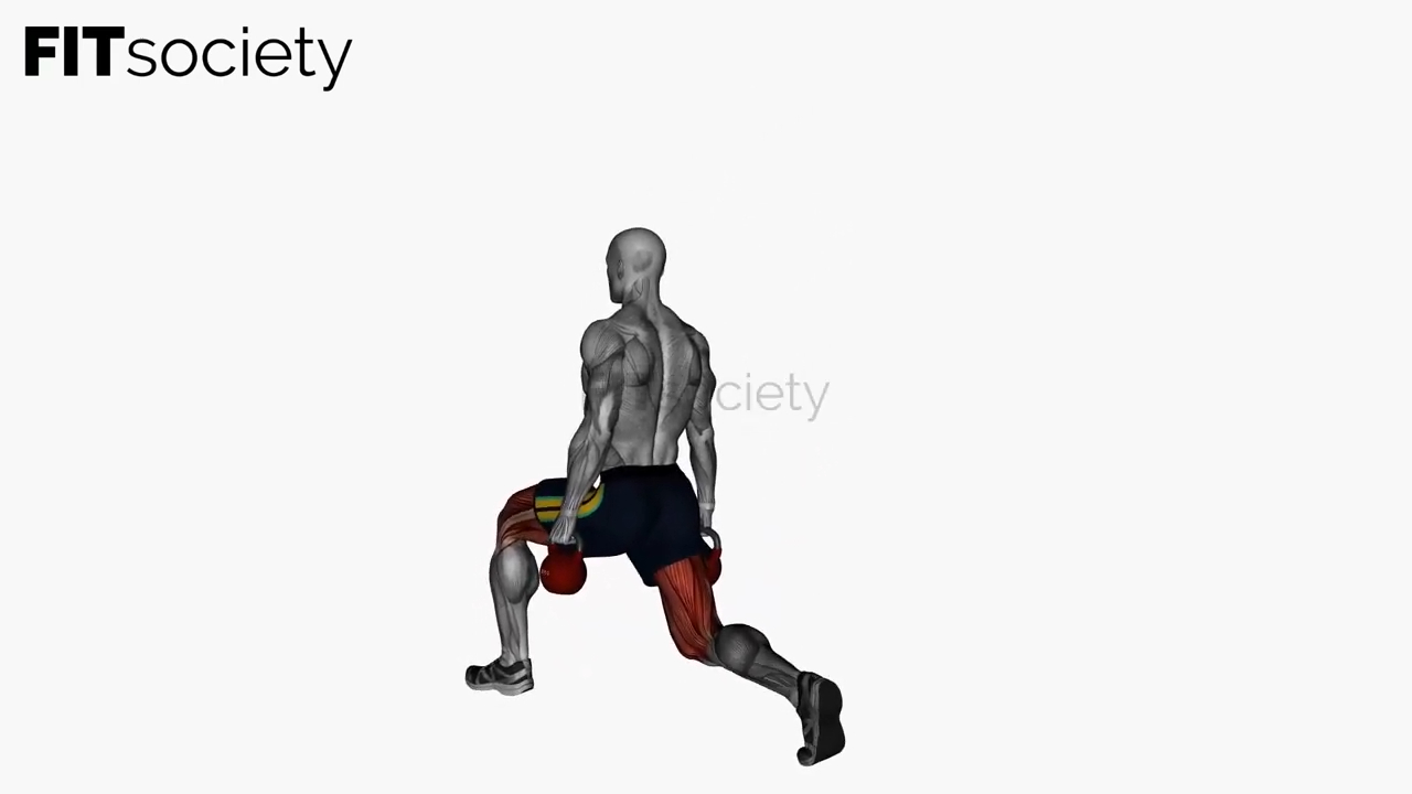 Fentes partielles avec kettlebell