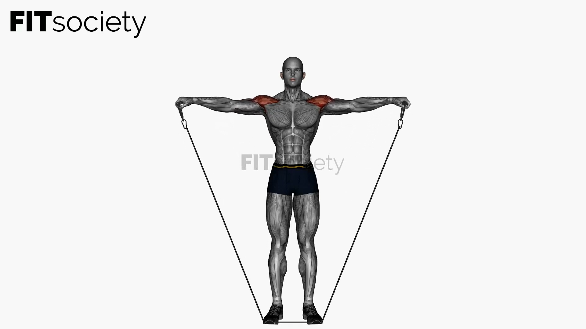 Lateral Raise To Shoulder Press Resistance Band Cable