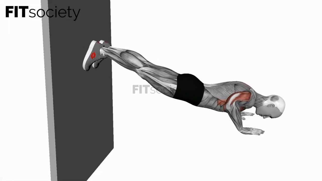 Decline Push-Up Against Wall