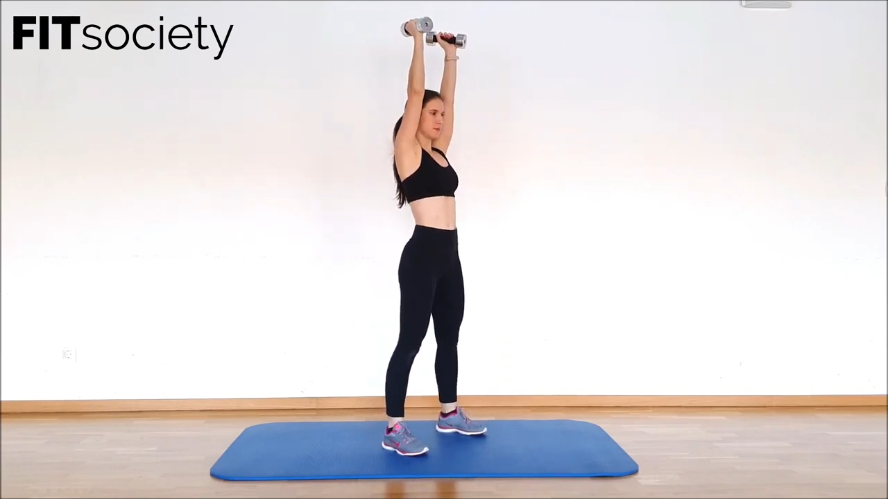 Squat thrust con mancuernas