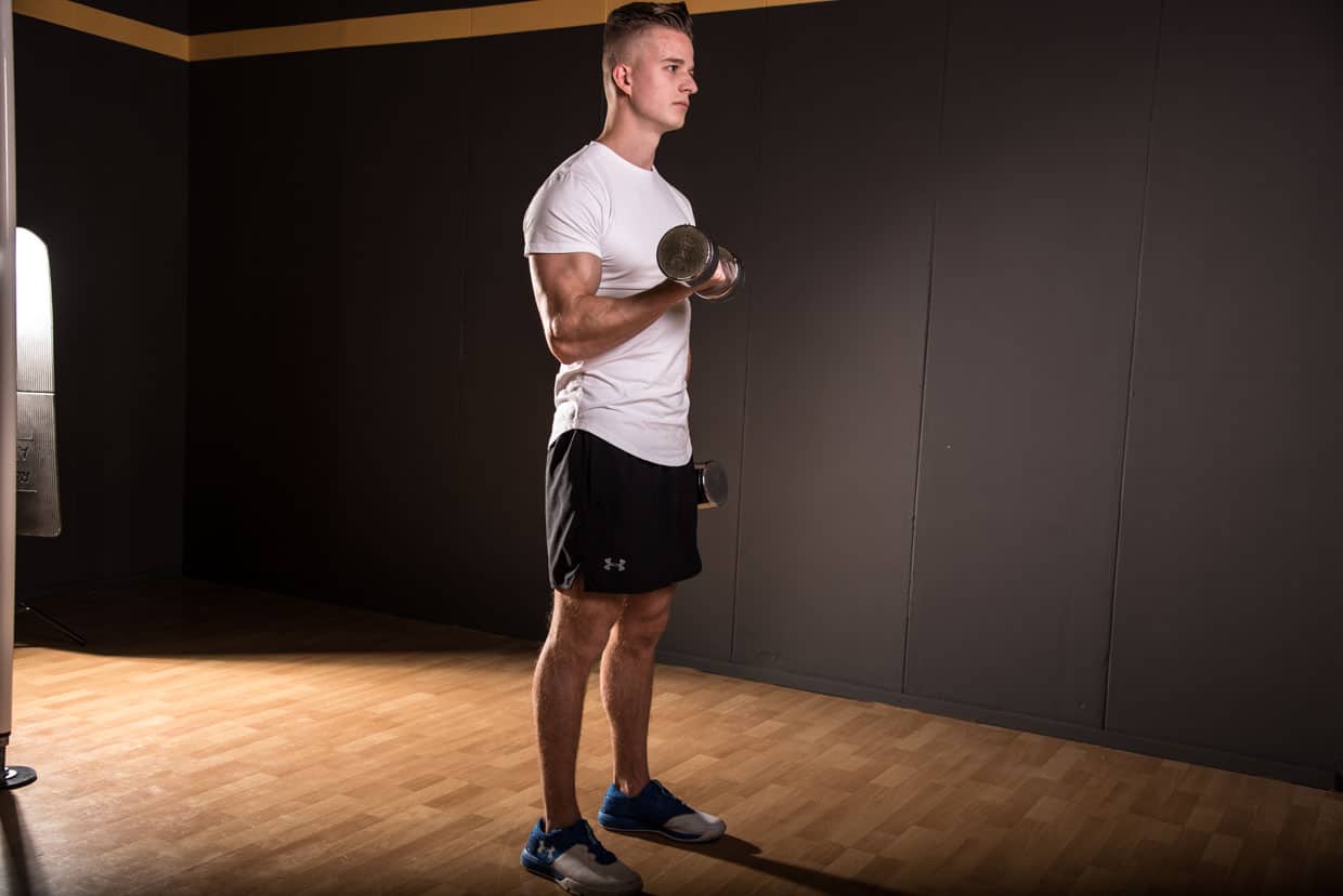 Curl des biceps avec haltères