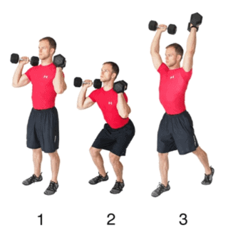 Dumbbel split jerk