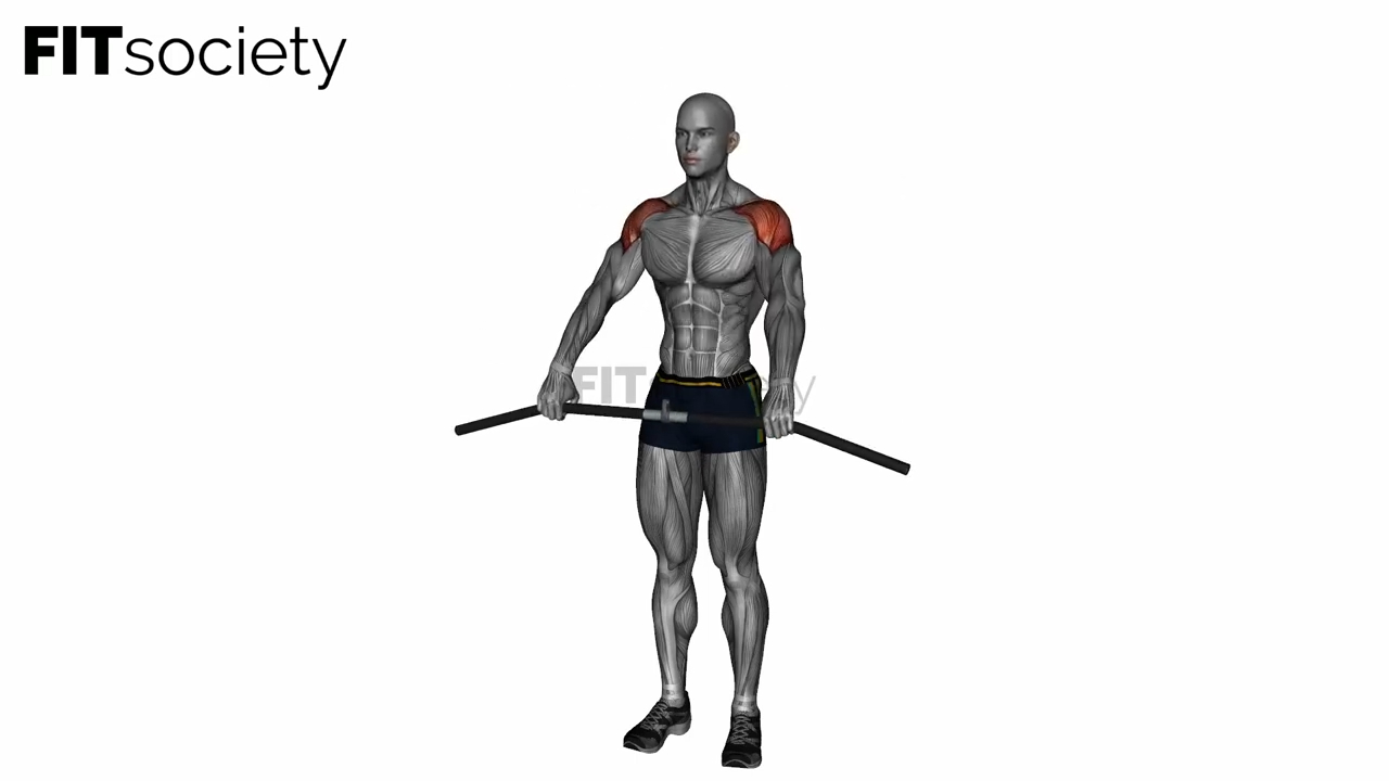 Front Shoulder Stretch With Bar