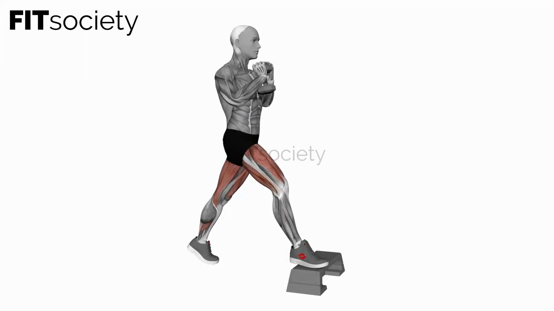 Dumbbell Goblet Split Squat with Front Foot Elevated