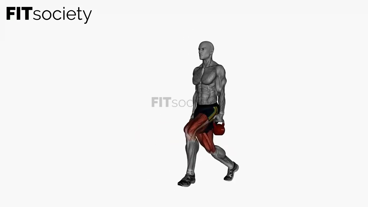 Fentes partielles avec kettlebell