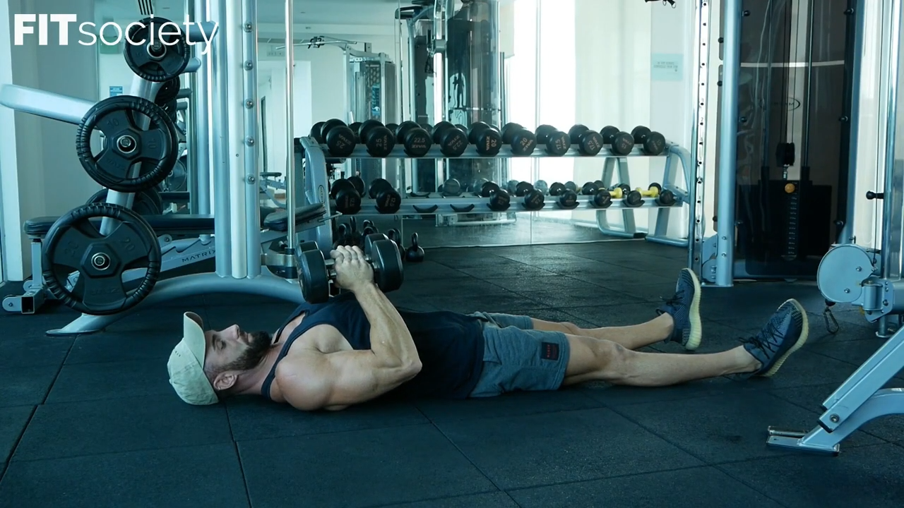 Dumbbell Hammer Press - Floor