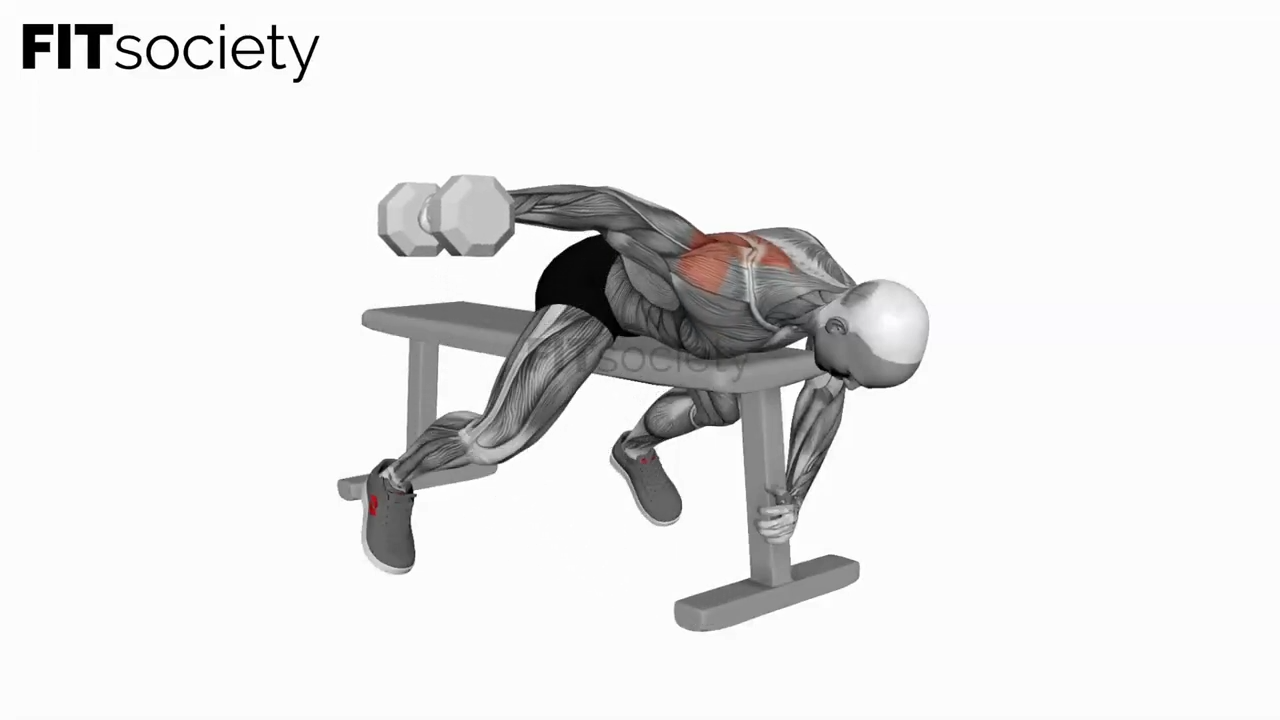 Elevación lateral posterior con un brazo y mancuerna en decúbito lateral