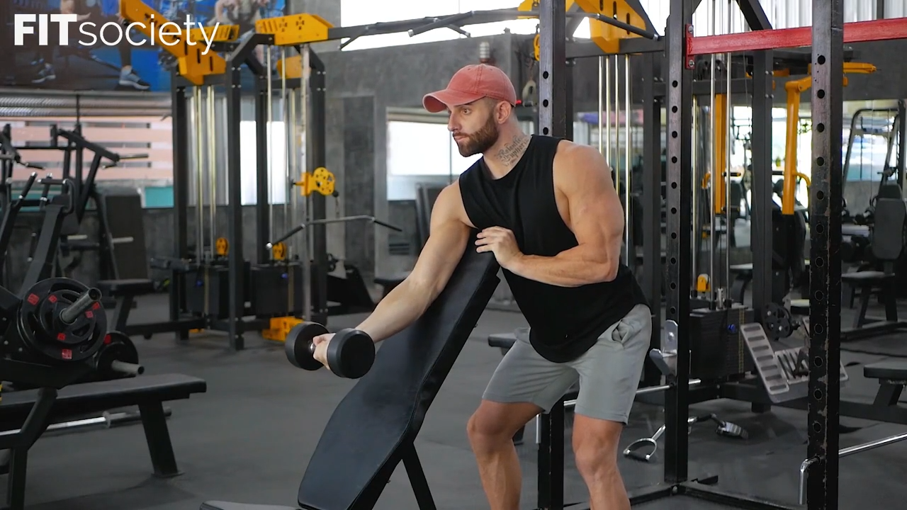 Dumbbell Preacher Curl Single Arm