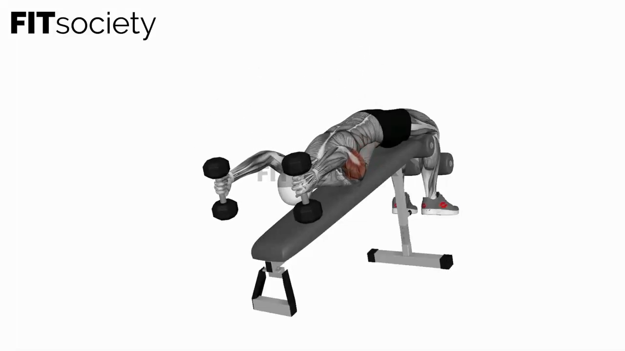 Dumbbell Decline Triceps Pull-Over Extension